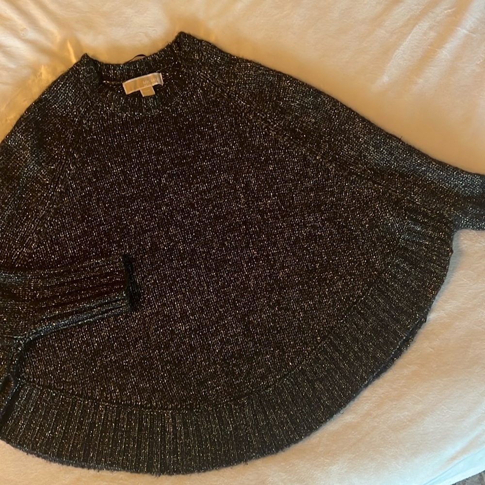 Michael Kors Metallic Cape Sweater